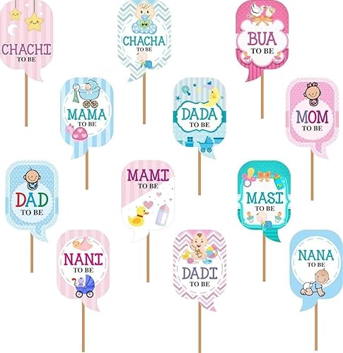 Accesorios para fotos de relación de baby shower, 12 piezas de Indian Collectible