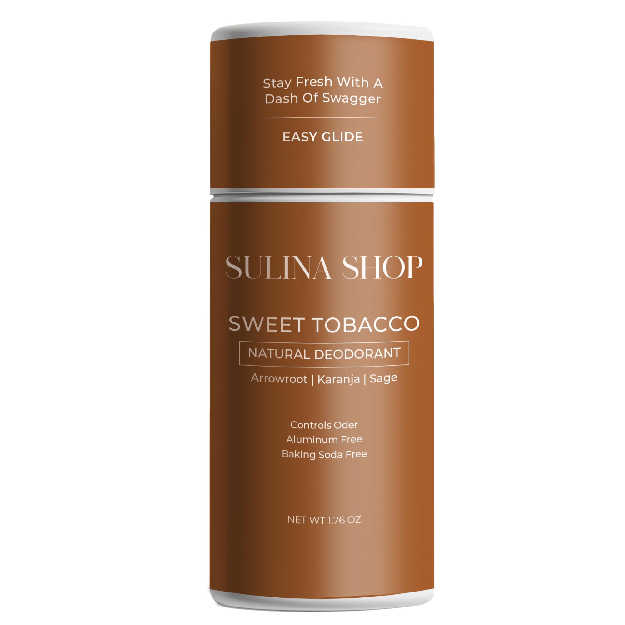 Natural Sweet Tobacco Men Deodorant - Aluminum-Free & Baking Soda Free, 24-Hour Odor Protection, Eco-Friendly Sweet Tobacco Scent