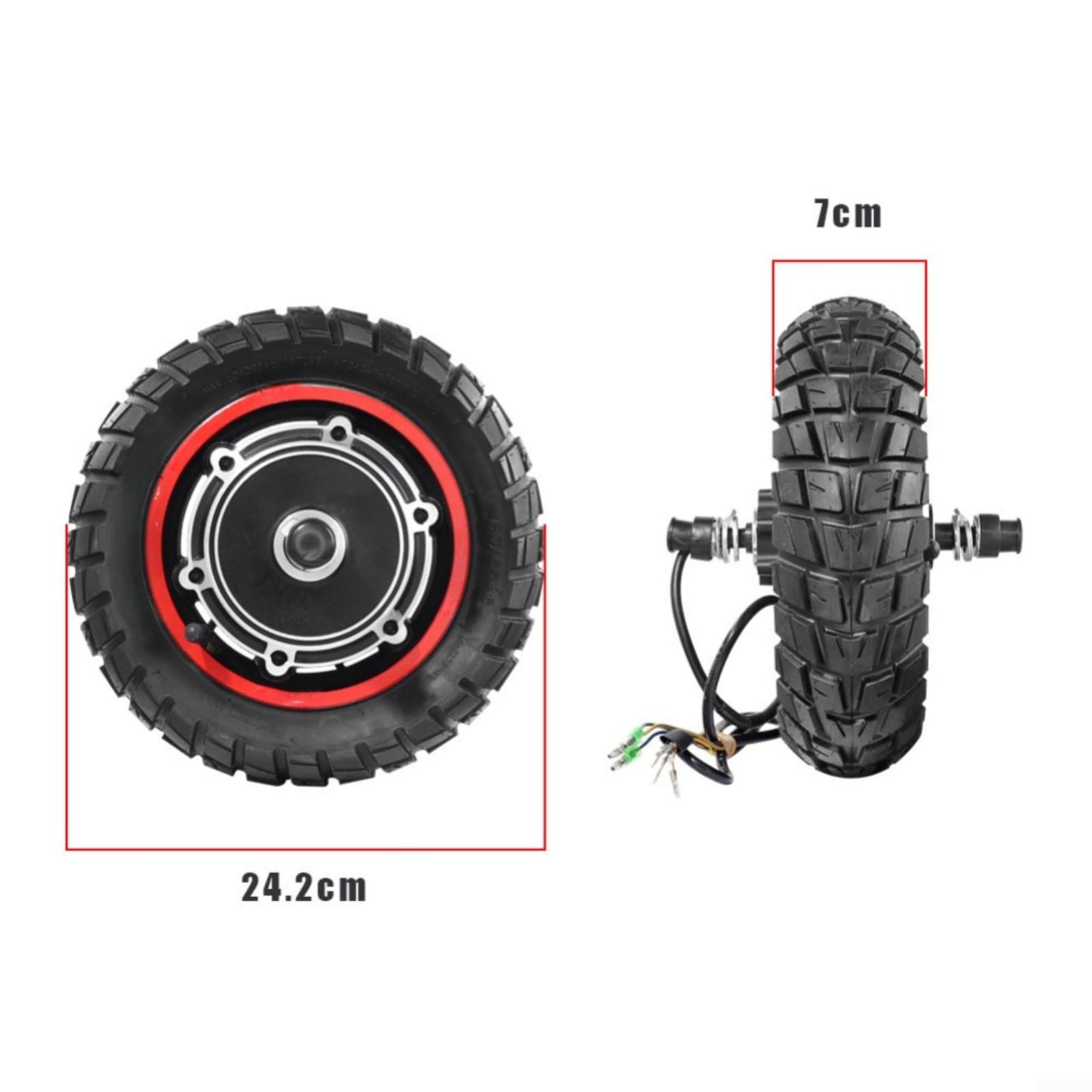 Roue arrière de moteur 500 W 48 V, pour trottinette électrique KUGOO M4 M4 Pro, moyeu d'entraînement de 25,4 cm, en alliage d'aluminium, remplacement pour adulte (ensemble complet)