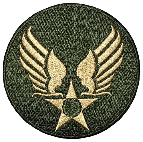 US Air Force Army Military Jacket Vest Star Wing Sew Iron on Logo Emblem Embroidered Badge Sign Costume Patch - OD Gold (US-AIR-Force-Wing-ODGL)