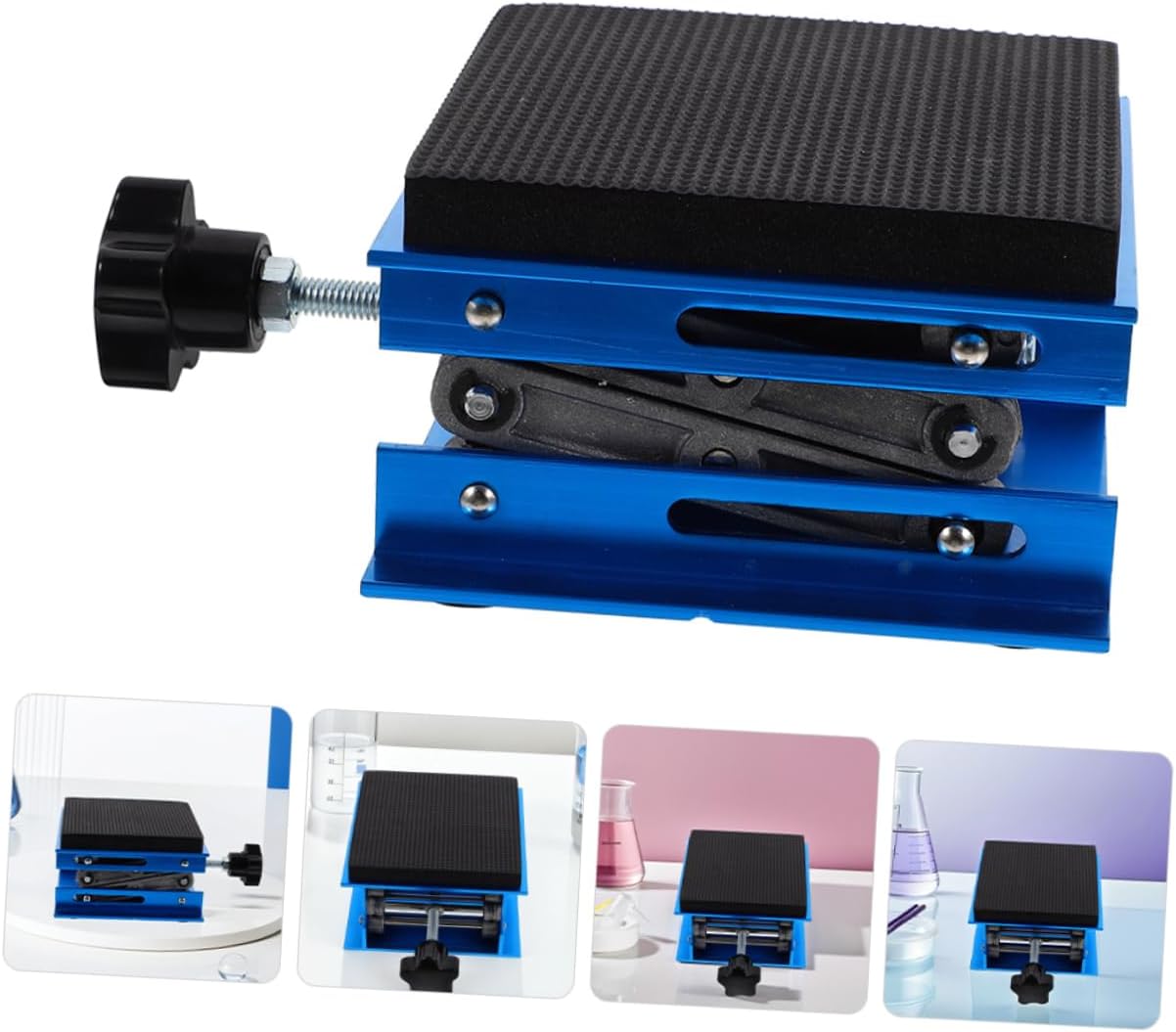 Generic Lab Lifting Platform Stand Adjustable Height with Shock Absorbing Aluminum Laboratory Jack for Stable Experiment Workspace Lightweight and Slip Design