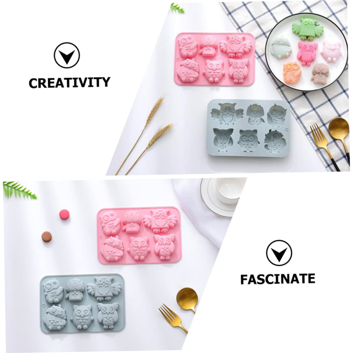 UPKOCH 6stücke Silikonform Für Katzenkopf-Kekse Backform Für Fondant Und Schokolade Backwerkzeug Für Kreative Kuchen Und Desserts Leicht Zu Reinigen Entformen