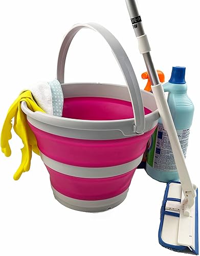 Miniatura 60 de SAMMART Cubo de plástico plegable de 10 L (2.6 galones), bañera redonda plegable, cubo de agua portátil para pesca, bote de agua para exteriores