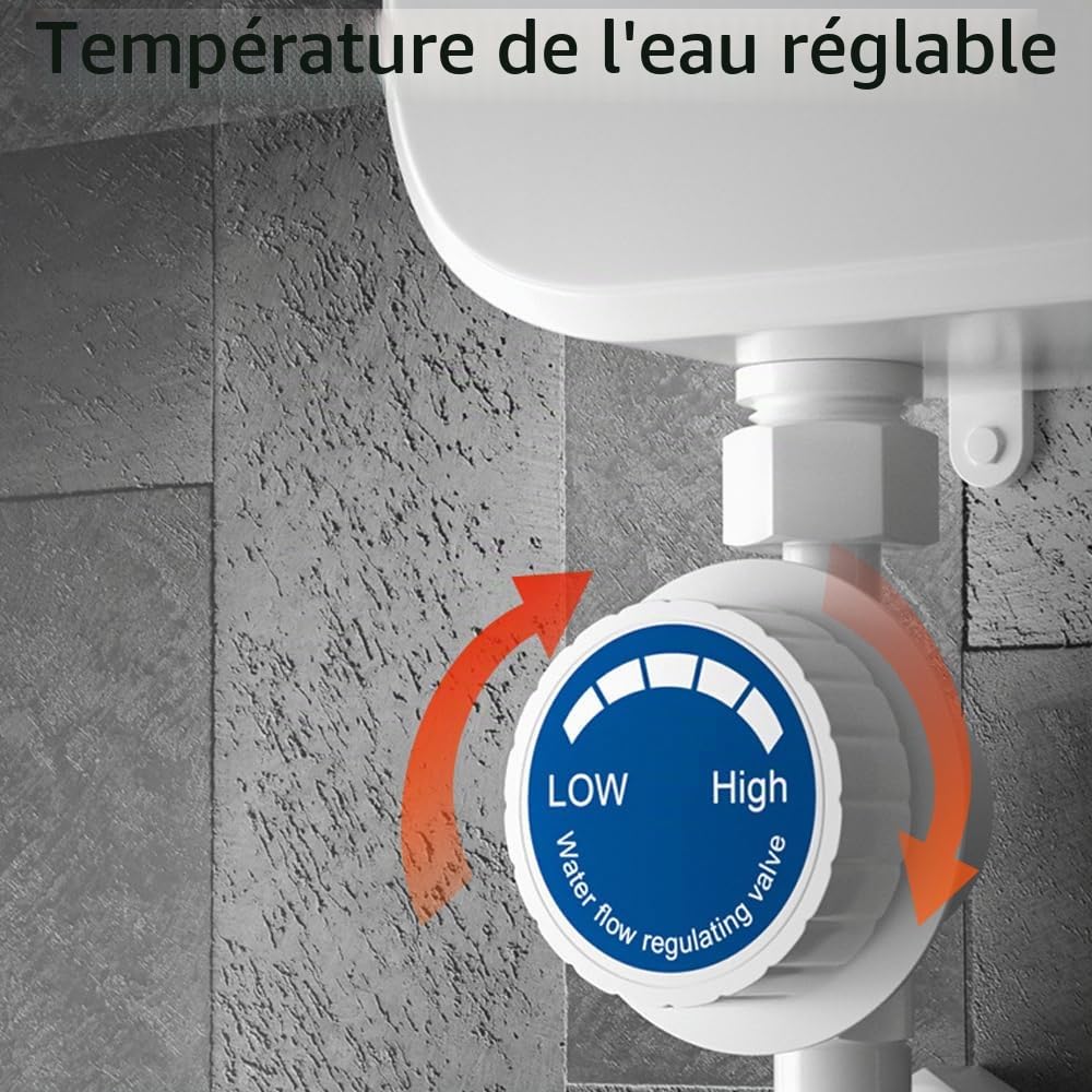 Chauffe-eau instantané Affichage numérique LCD Thermostatique Douche Dispositif de chauffage de l'eau Salle de bains Imperméable Machine de chauffage rapide sans réservoir en acier