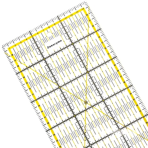 Zeeorymn Règle Patchwork 15x60cm,Règle Omnigrid Transparente,Règles De Couture avec Graduation Claire en cm et Indications d'Angle,Idéal pour Coupe Précise pour...