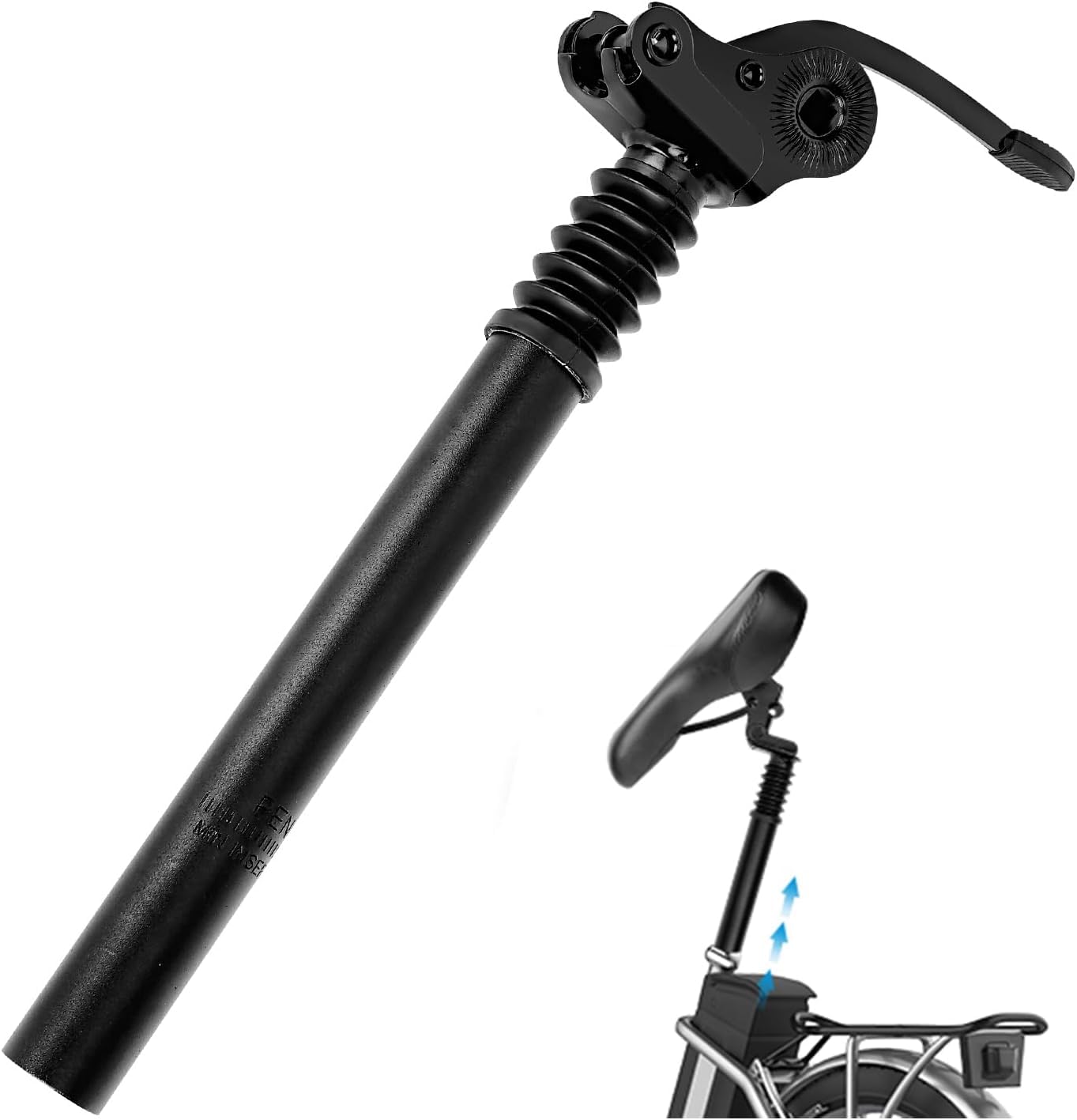 Bicycle Suspension Seat Post, 25.4/27.2/28.6/31.8/33.9mm Alumium Adjustable Seatpost Suspension Seat Post for Most Bicycle Mountain Road Bike MTB MTN BMX Electric Bicycle (31.8 x 400 mm)