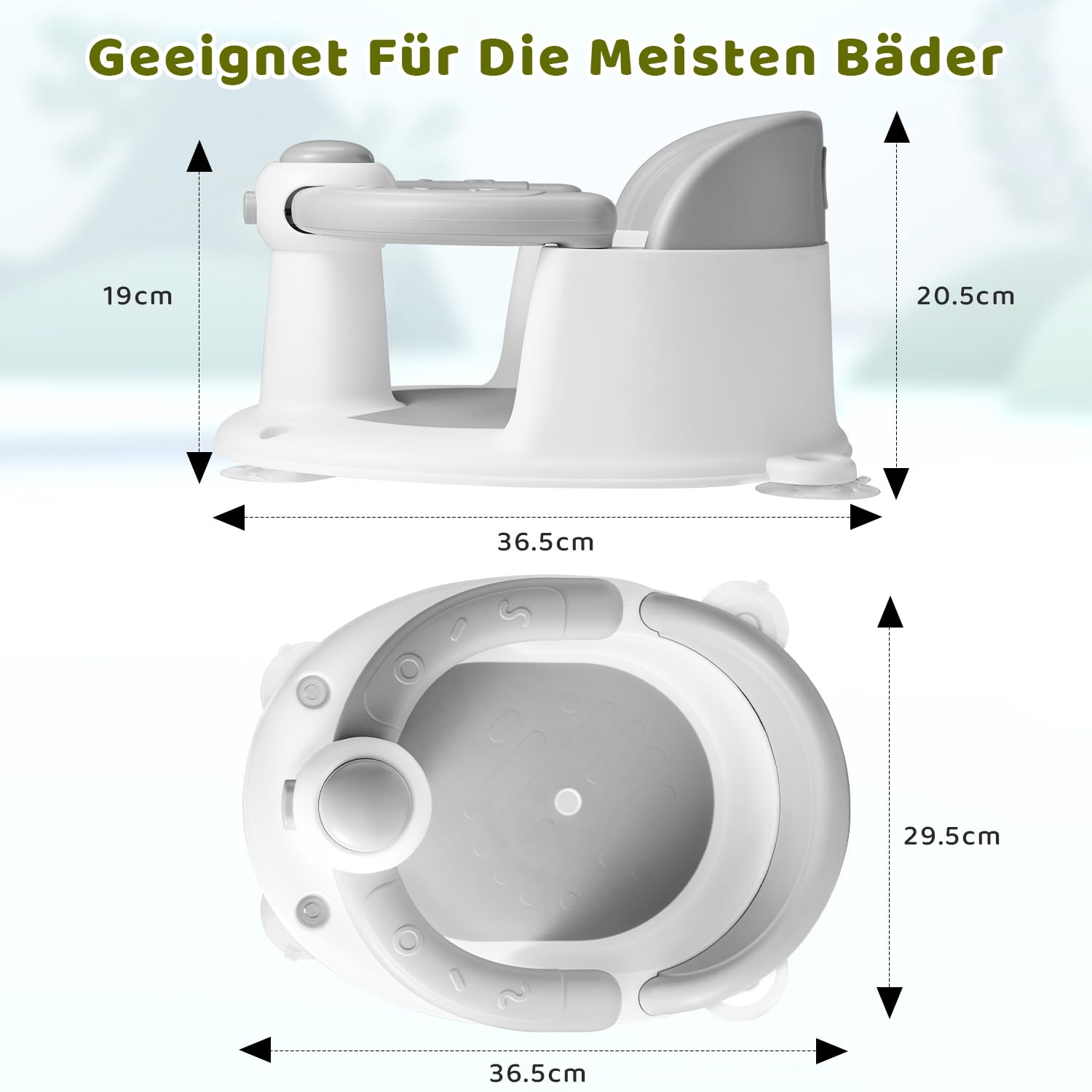 Baby Badesitz - Badewannensitz ab 6 bis 24 monate - Badewannen mit 4-starken Saugnäpfen und 360° Rundumschutz - Baby Bath Seat - Bad Dusche Geschenke für Neugeborene und neue Mütter