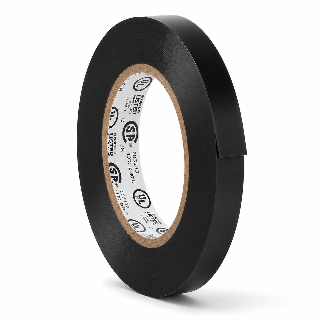 GGR Supplies EL7566-AW Professional Grade Black PVC Electrical Tape, 3/8 Inch x 66 Feet, 8 Mil, UL/CSA/CE Listed, 600V Flame-Retardant Tape for Wire Insulation, Splicing, Bundling and Maintenance