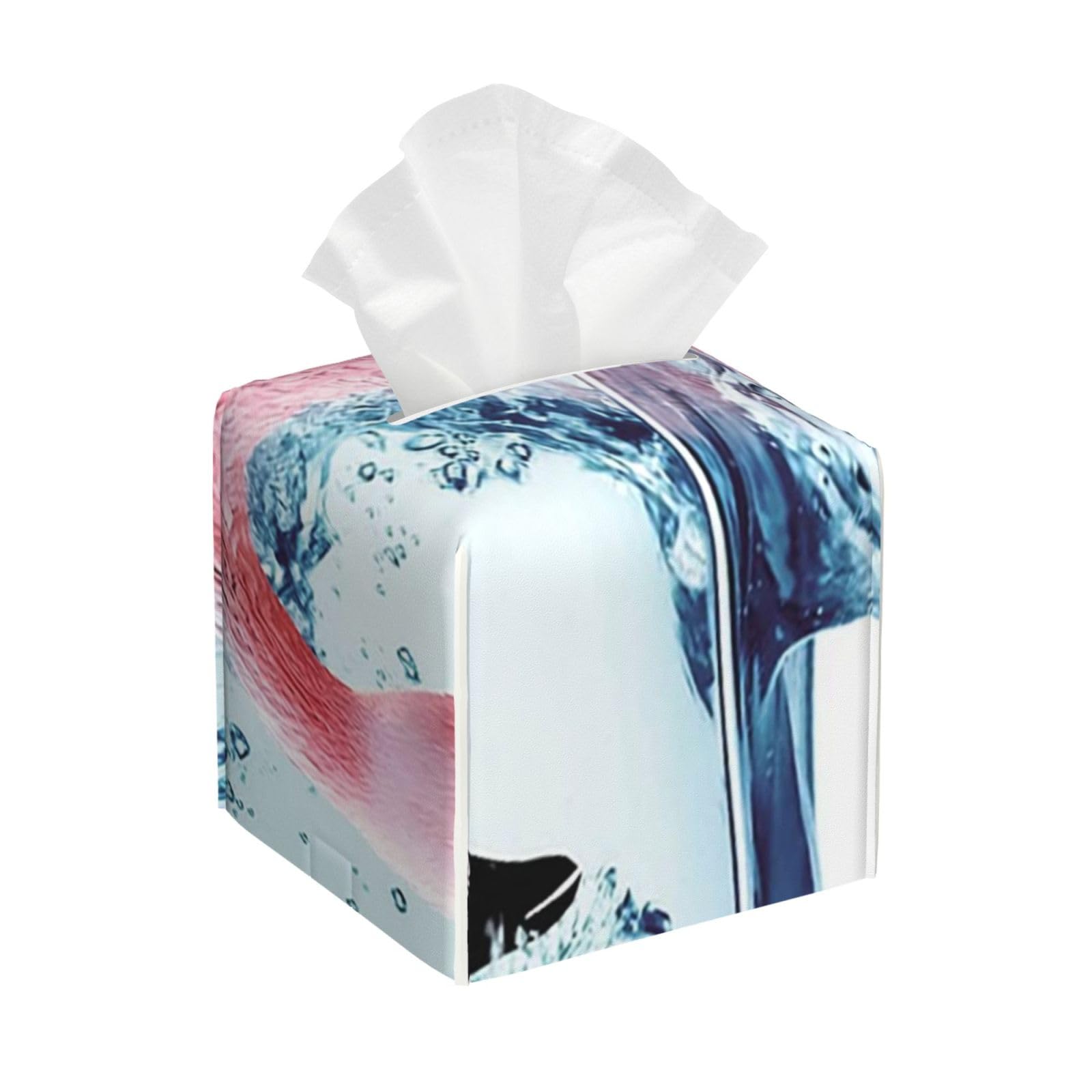 Flamingo with Head inWater Image PVC Cube Tissue Pack for Home Office Bathroom Use