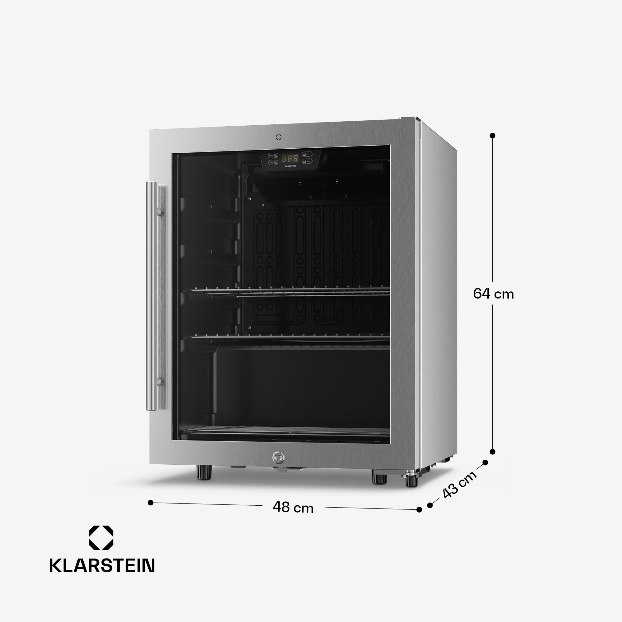 Klarstein LuxeChill Getränkekühlschrank 60 L Glastür 0–10 °C Touch-Bedienfeld LED-Beleuchtung IPX4