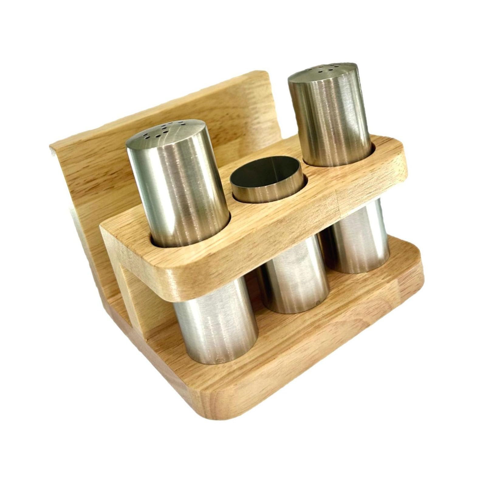 Tsophreniq Rusts Resistant Condiment Bottles Set Integrated with Wooden Paper Towel Holders for Mess Release Kitchen Counter Compact Condiment Dispenser and Tissue Holders
