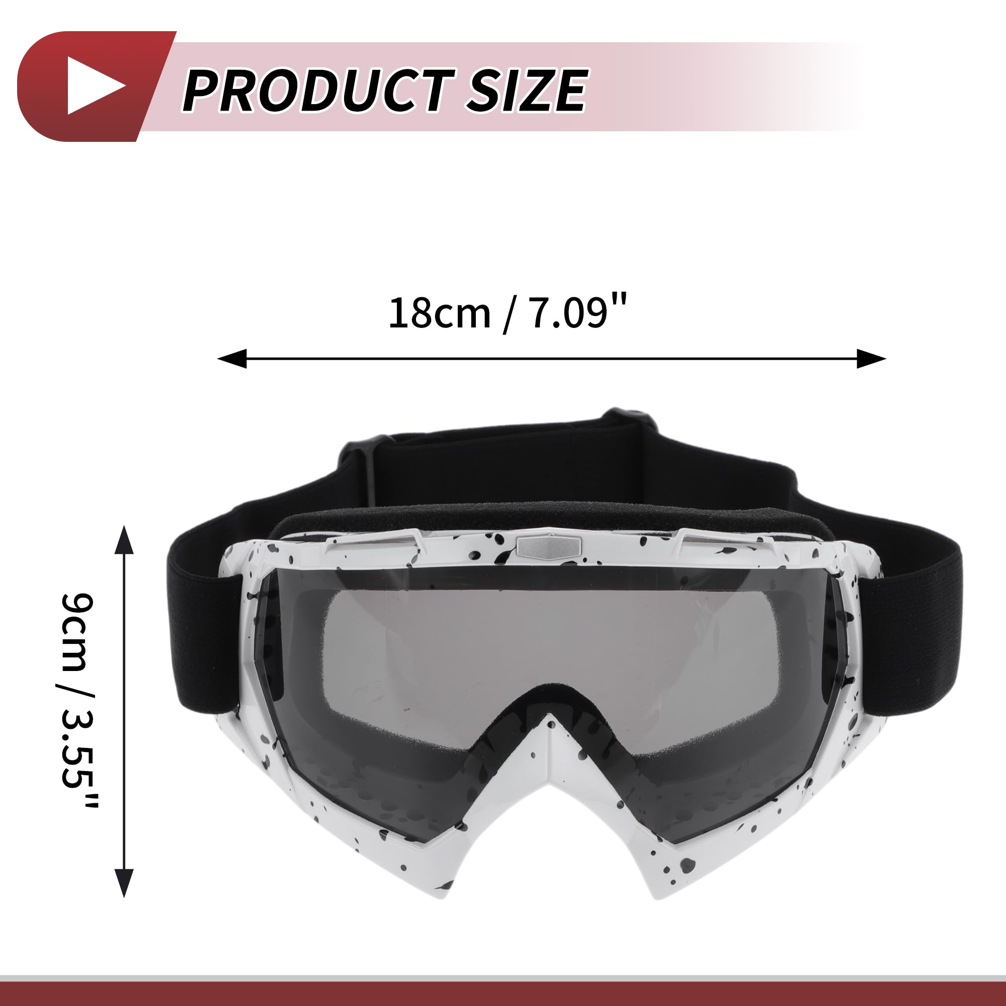 1 Set Occhiali Da Motociclista PC TPU Occhiali Da Ciclismo Lenti Grigie Montatura Bianca E Nera