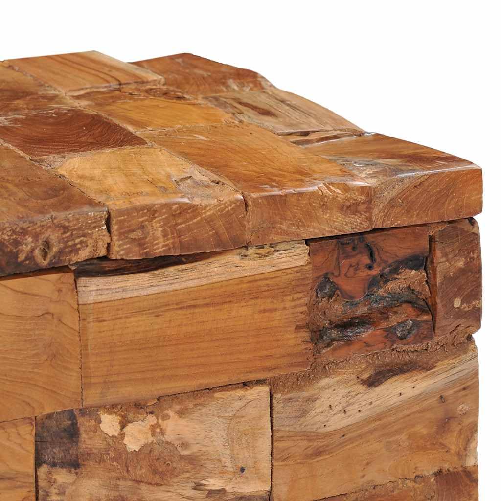 Klappbarer Teakholz Hocker mit Stauraum 40x40x45 cm stapelbar leicht tragbar für Küche Garten Balkon Camping Terrasse und Party