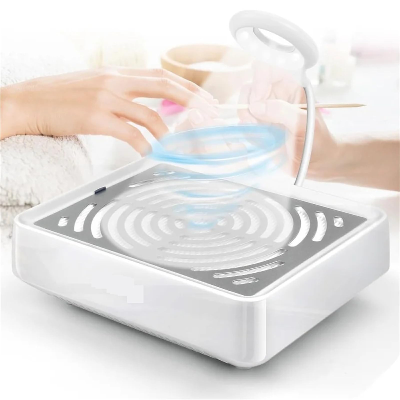 Nagelstaubsauger, Nagelsammler mit Lampe, elektrischer Nagelsauger, ventilator, Saugmaschine for Polieren von Maniküre-Acryl-Gel-Nägeln für Maniküre und Zuhause