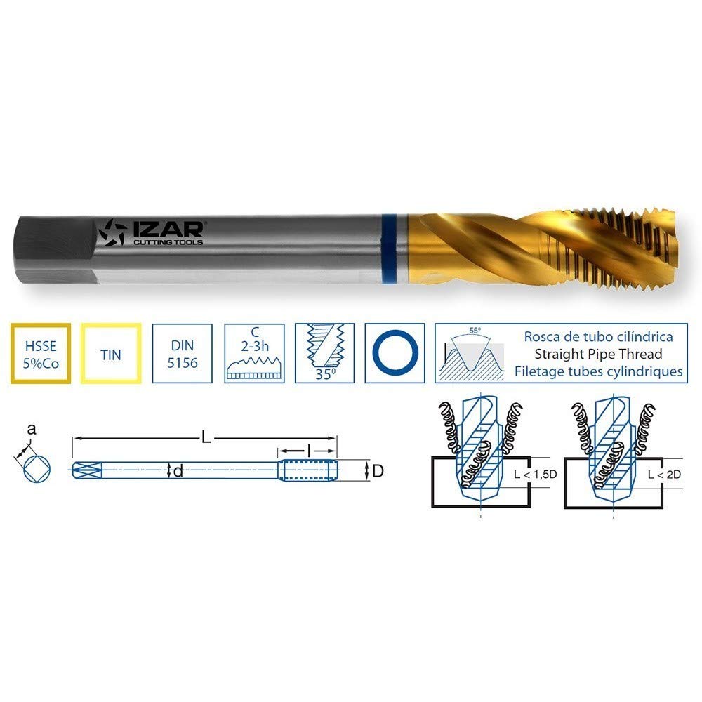 Izar 3136 - Macho maquina 3136 hsse +titanio din5156 g1/4