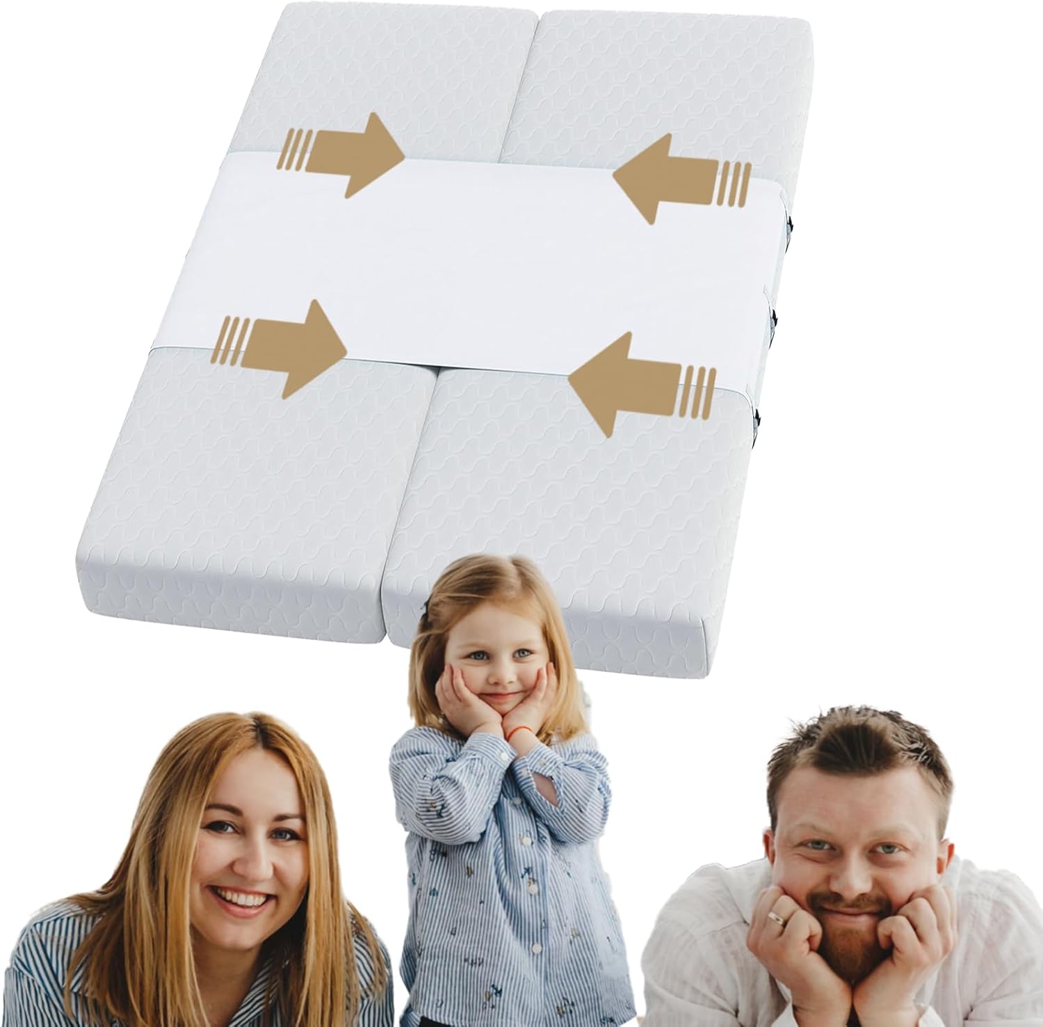 Bed Bridge Twin to King, Split King Gap Filler for Adjustable Bed with Metal Buttons and Fixing Straps, Extra Long Bed Converter for Couples, Guests & Families