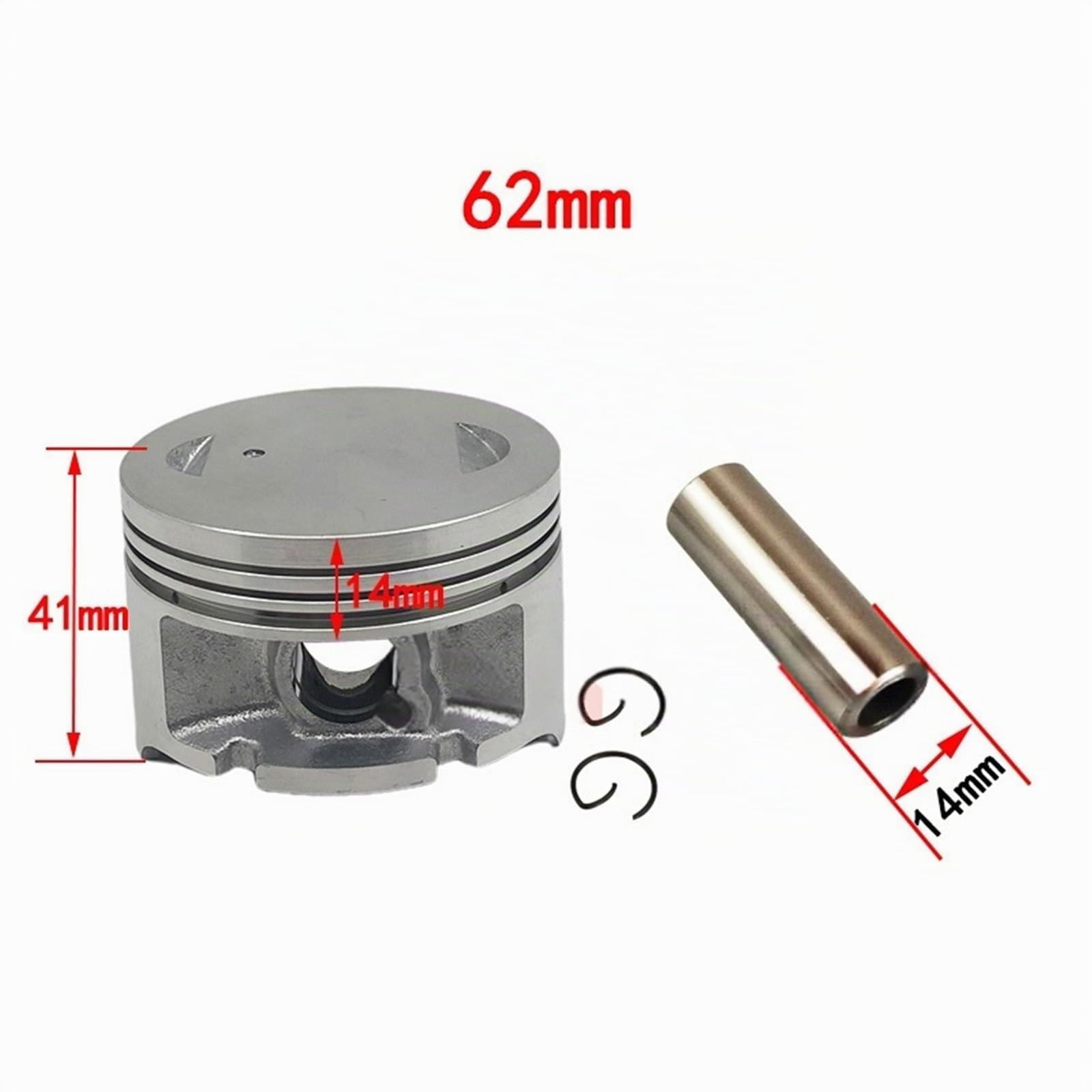 Cilindro de Motocicleta de 62mm de Gran Cilindro para KEEWAY RKV125 RKS125 RKV RKS 125, Kit de reconstrucción de Junta de pistón de Cilindro Accesorios para Motocicletas(Silver)