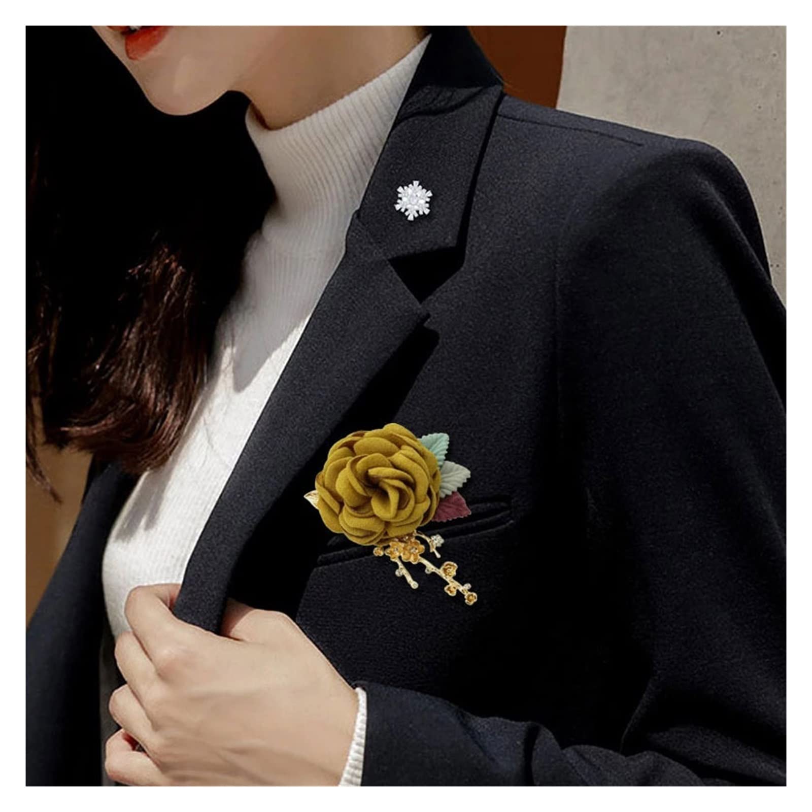 Broche de Flor de Perla de Tela artística, alfiler en el Ojal para Mujer, Insignia, Ramillete de Solapa, Ropa y Accesorios