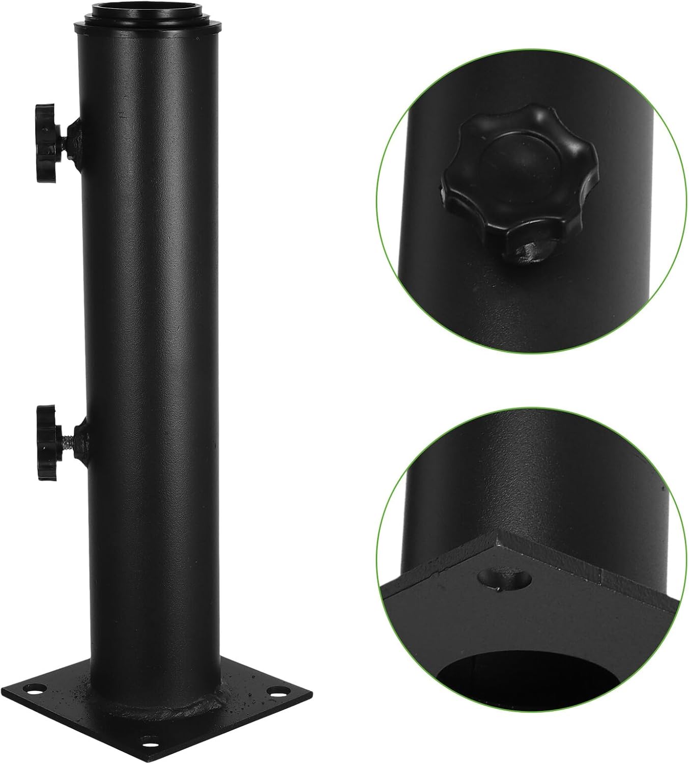 Heavy Duty Patio Umbrella Base Iron Stand with Metal Base 10x10x30cm Outdoor Umbrella Holder for Deck Beach Poolside