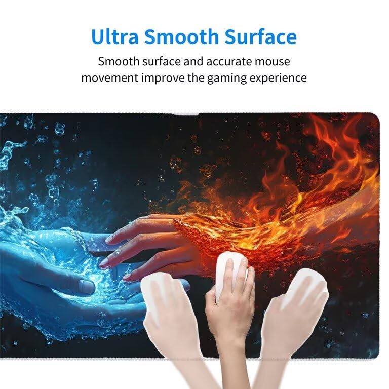 Tappetino Mouse Gaming XXL 1600 x 800 mm Tappetino Antiscivolo Sottomano Da Scrivania Per Mouse e Tastiera, Con Base In Gomma Antiscivolo, Lavabile, Mouse Pad Coppia di mani, Regalo per Uomo L-831