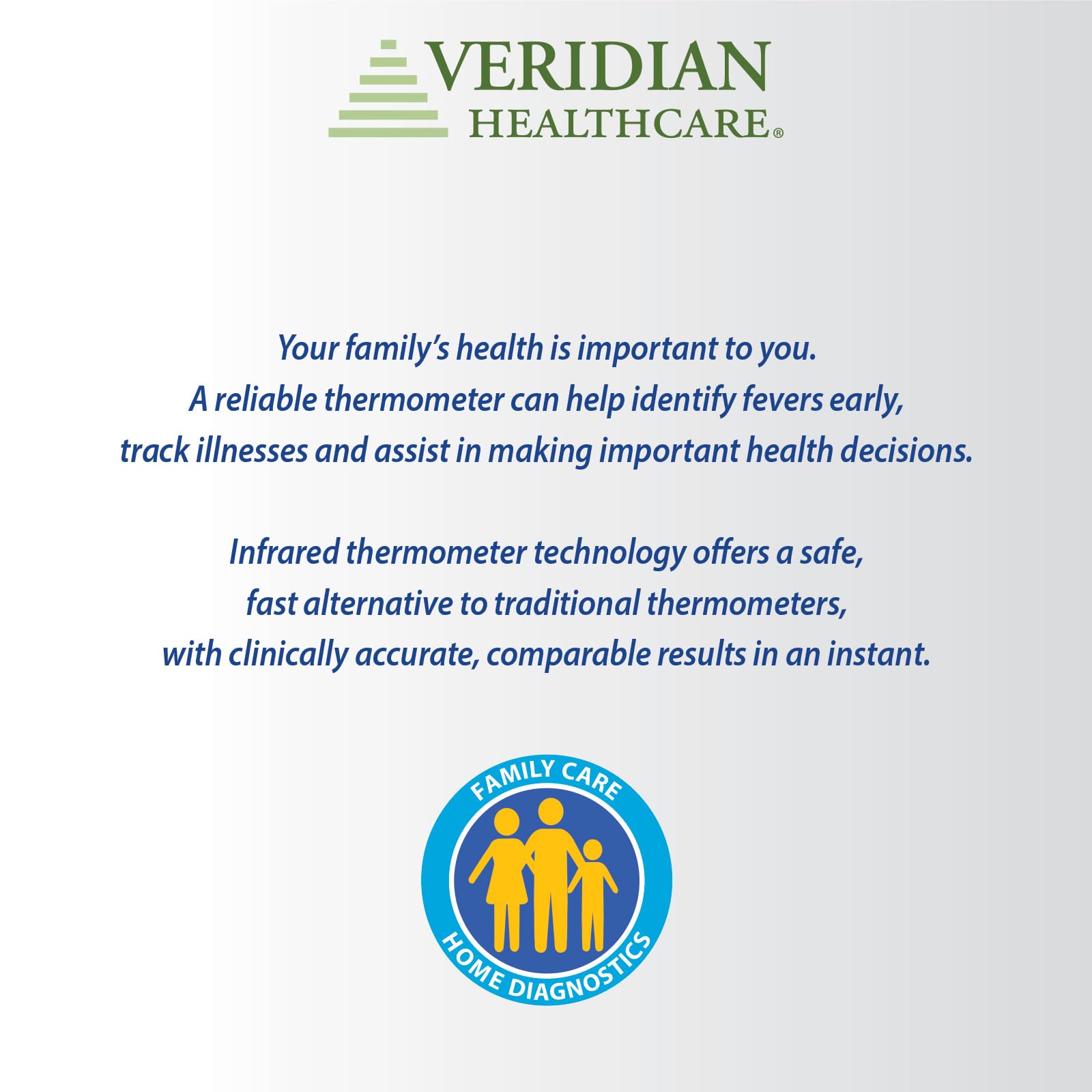 Veridian Healthcare 09-348 Fronte Rilevazione da remoto termometro digitale per corpo
