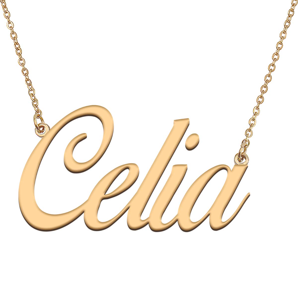 HUAN XUN Personalized Custom Made My Name Necklace for Women