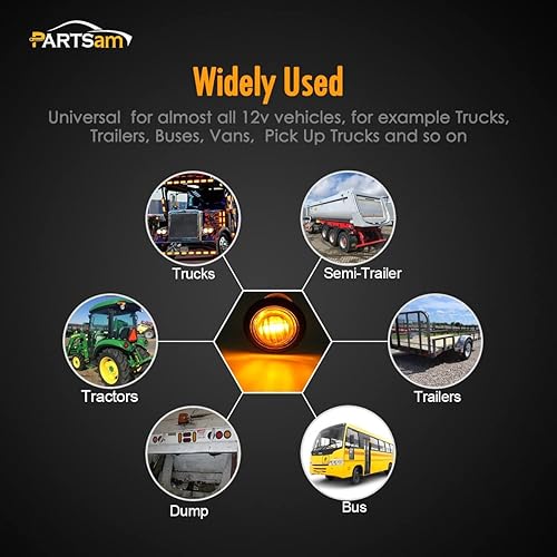 Miniatura 7 de Rotulador lateral para remolque de 34", 3 cables, 2 ámbar