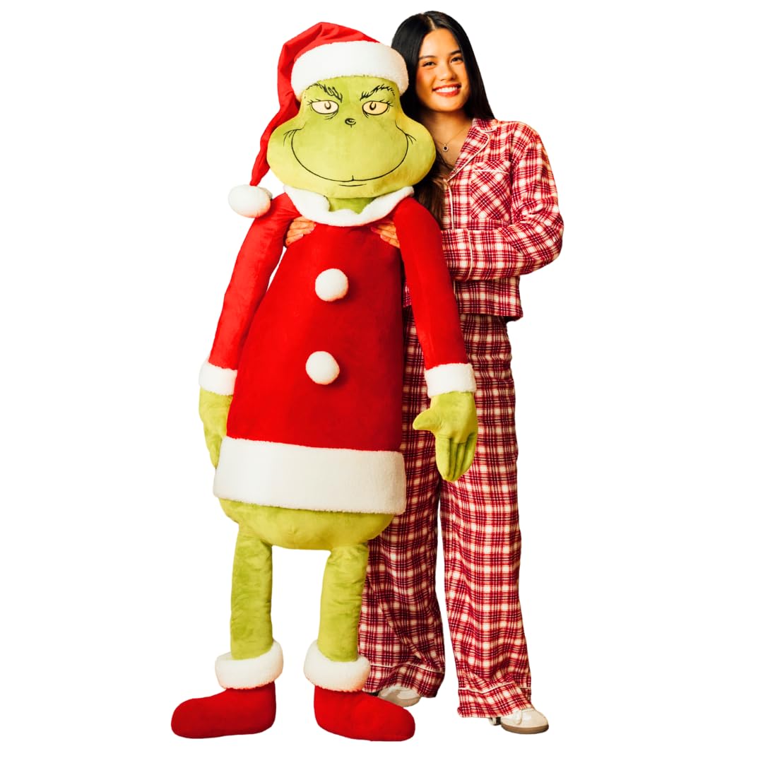 Franco Dr. Seuss The Grinch Holiday &amp; Christmas Bedding Super Soft Life Size Plush 60 Inch Large Oversized Cuddle Pillow Buddy,(Officially Licensed Product) Collectibles