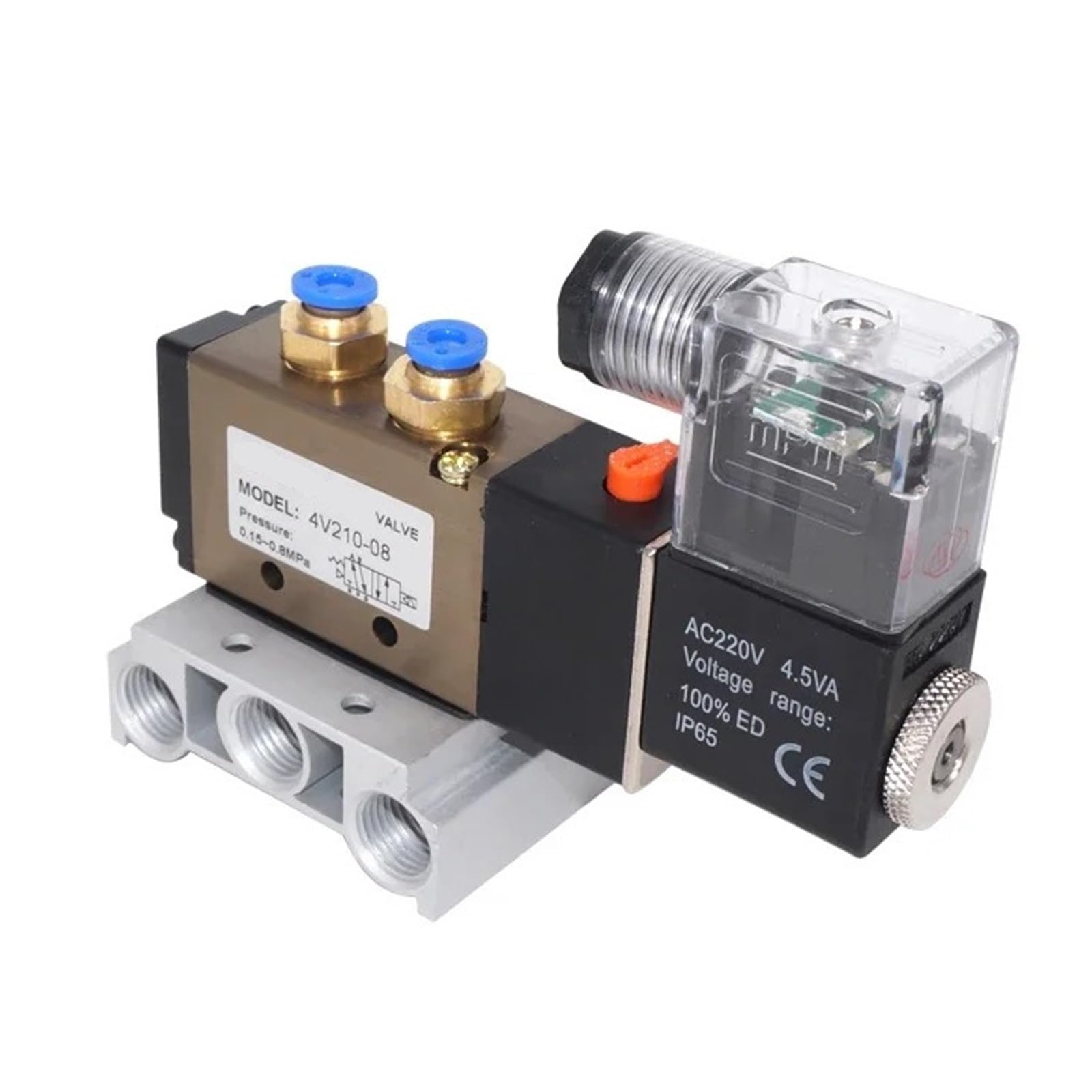 Électrovanne 4V210-08 pneumatique 5/2 voies DC24V et distributeur 7 stations