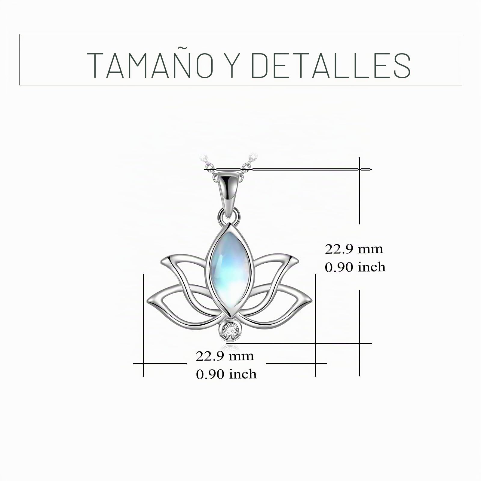 YFN Mondstein Halskette für Frauen Sterling Silber Lotus Blume Anhänger Halskette Schmuck Geschenke für Frauen Mädchen