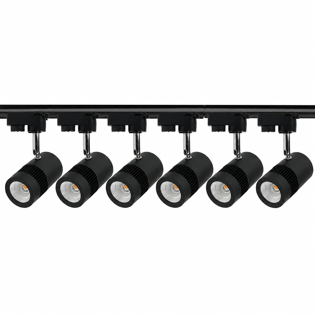 Metal Led 9 Watts Indoor Ceiling Spot Light/Focus Light/Track Light (White)|Flexibly Rotatable Light Head|for Kitchen,Living Room&Malls-Trackway Included (Black Body),Pack of 6-image-16