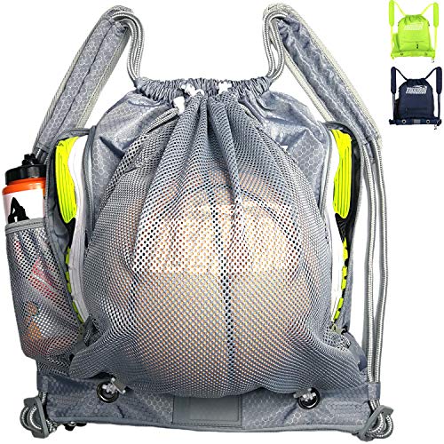 Tigerbro Basketball Backpack with Ball Holder Compartment Detachable Mesh Soccer Bag Sports Gym