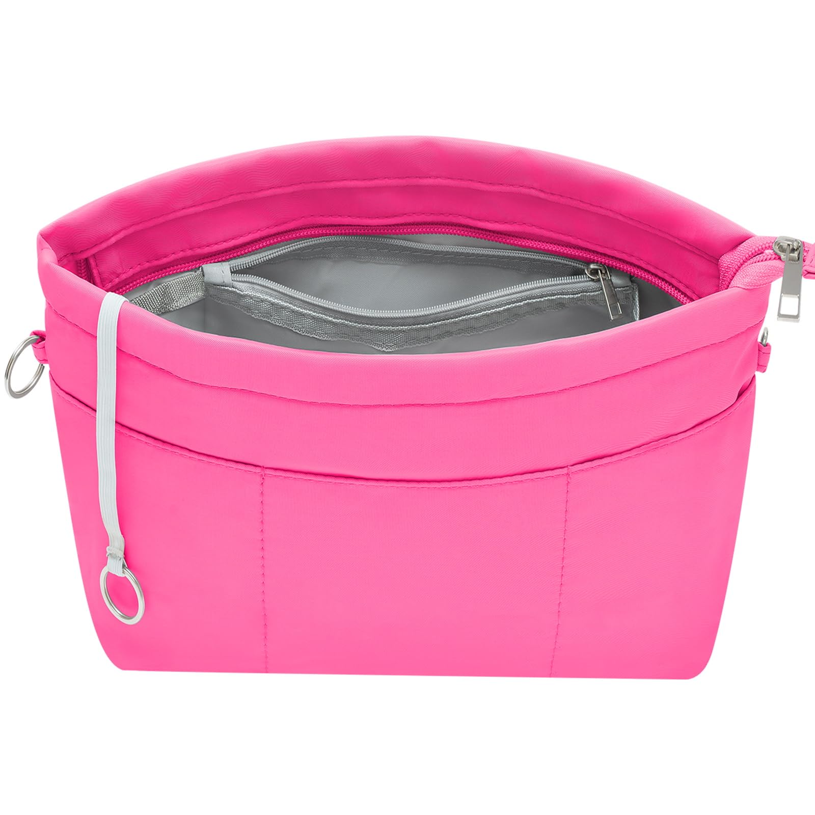 HyFanStr Handtaschen Organizer Nylon, Taschenorganizer Tasche in Tasche Organizer Innentaschen für Handtaschen mit Schlüsselkette