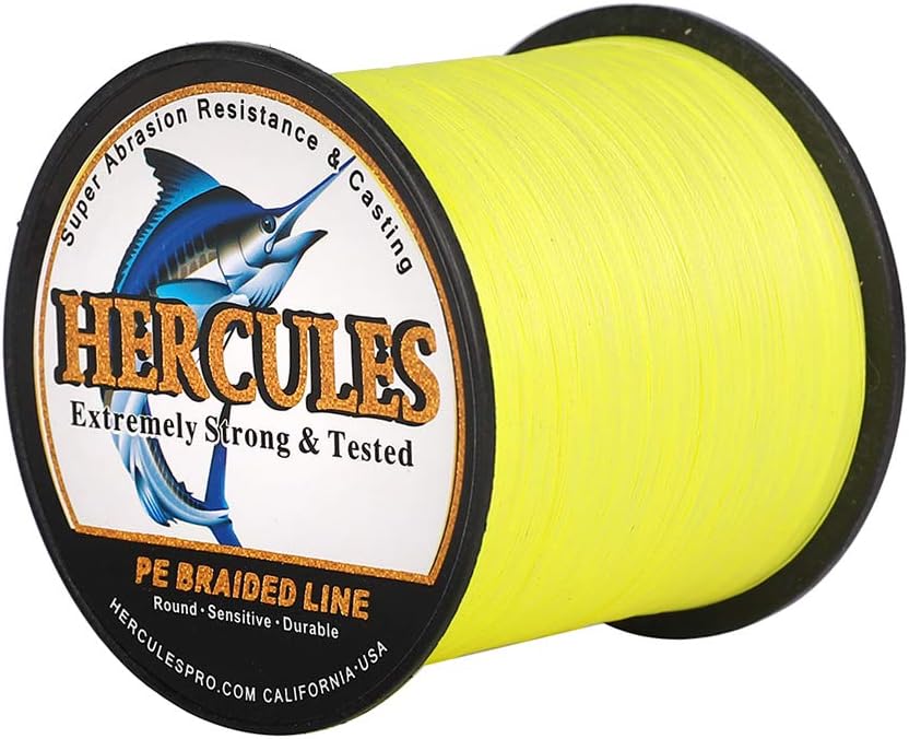 HERCULESBraided Fishing Lines 8 Strands 100m-2000m 10lb-300lb Super Strong PE Fishing Wire 109-2187 Yards Multifilament Fishing Line for Saltwater & Freshwater Fishing