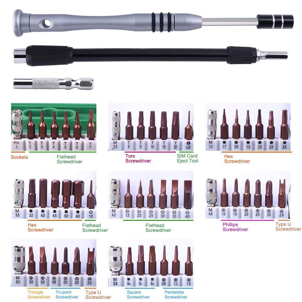 Tournevis 60 en 1 en acier S2 robuste avec manche réversible
