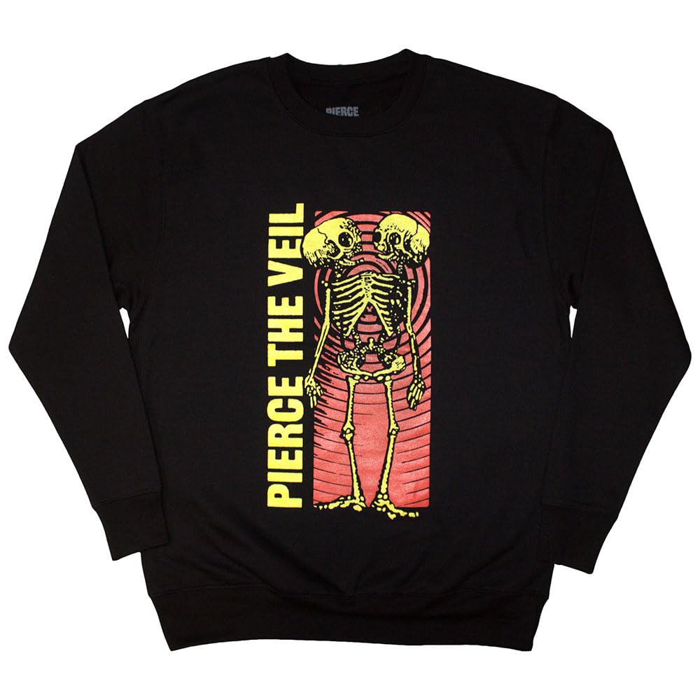 Rock Off officially Licensed Products Pierce The Veil Wavy Skeleton Sweatshirt, Black, XXL