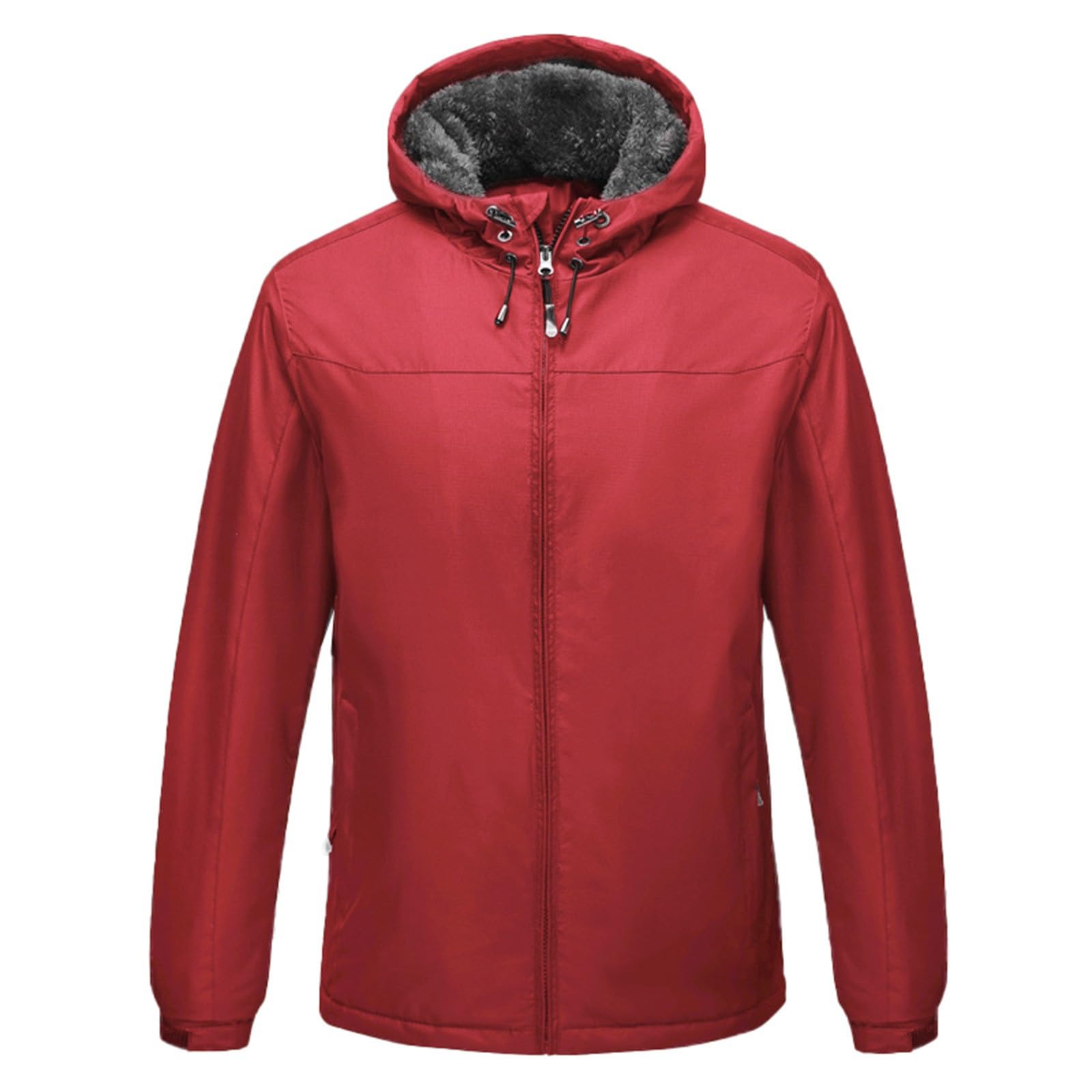 Generisch Bikerjacke Damen Outdoor-Jacke für Herren, wasserdicht, mit Wollfleece gefüttert, zum Wandern, Winter, dicke, warme Jacke, winddichter Mantel