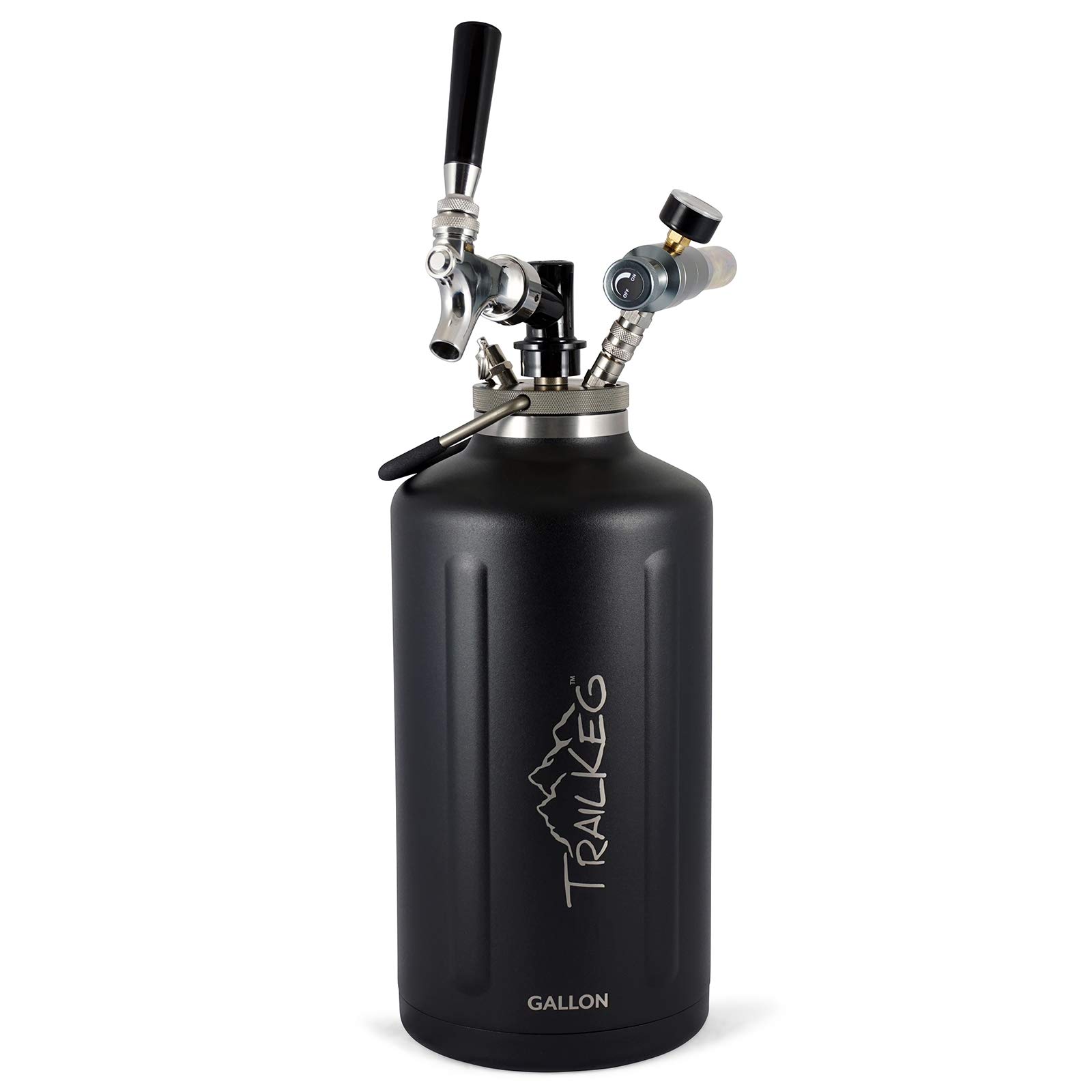 TrailKeg - Carbonated Growler for Beer - One Gallon - 18/8 Stainless Steel - Vacuum Insulated Double Wall, Cold for 48 Hours - Craft Beverage Dispenser for Beer, Soda, Cocktails, and Kombucha