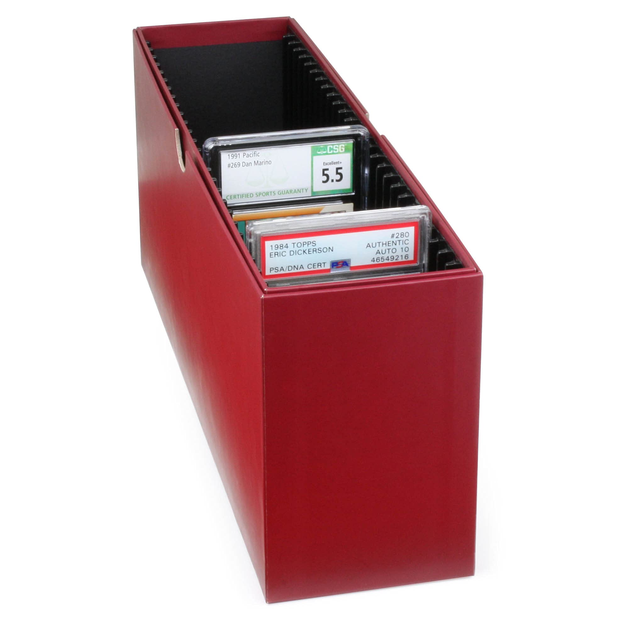 PSA Graded BCW Graded – Holds 26 PSA Slabs, Burgundy Slider Box For Sports & TCG Cards Card Storage Box