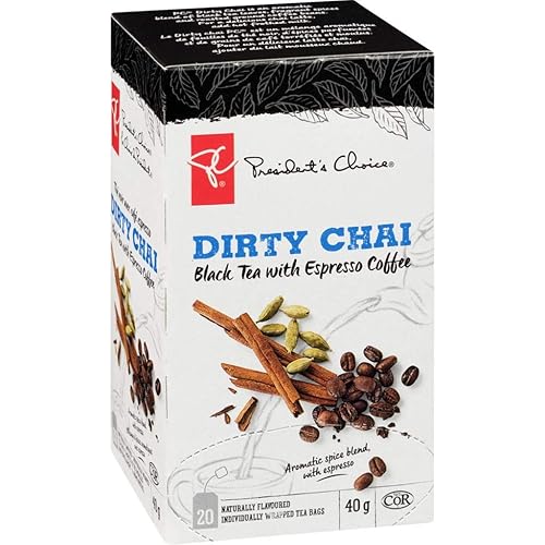 Miniatura 2 de PC Dirty Chai Black Tea + café expreso, 20 unidades, 1.57 onzas, importado de Canadá