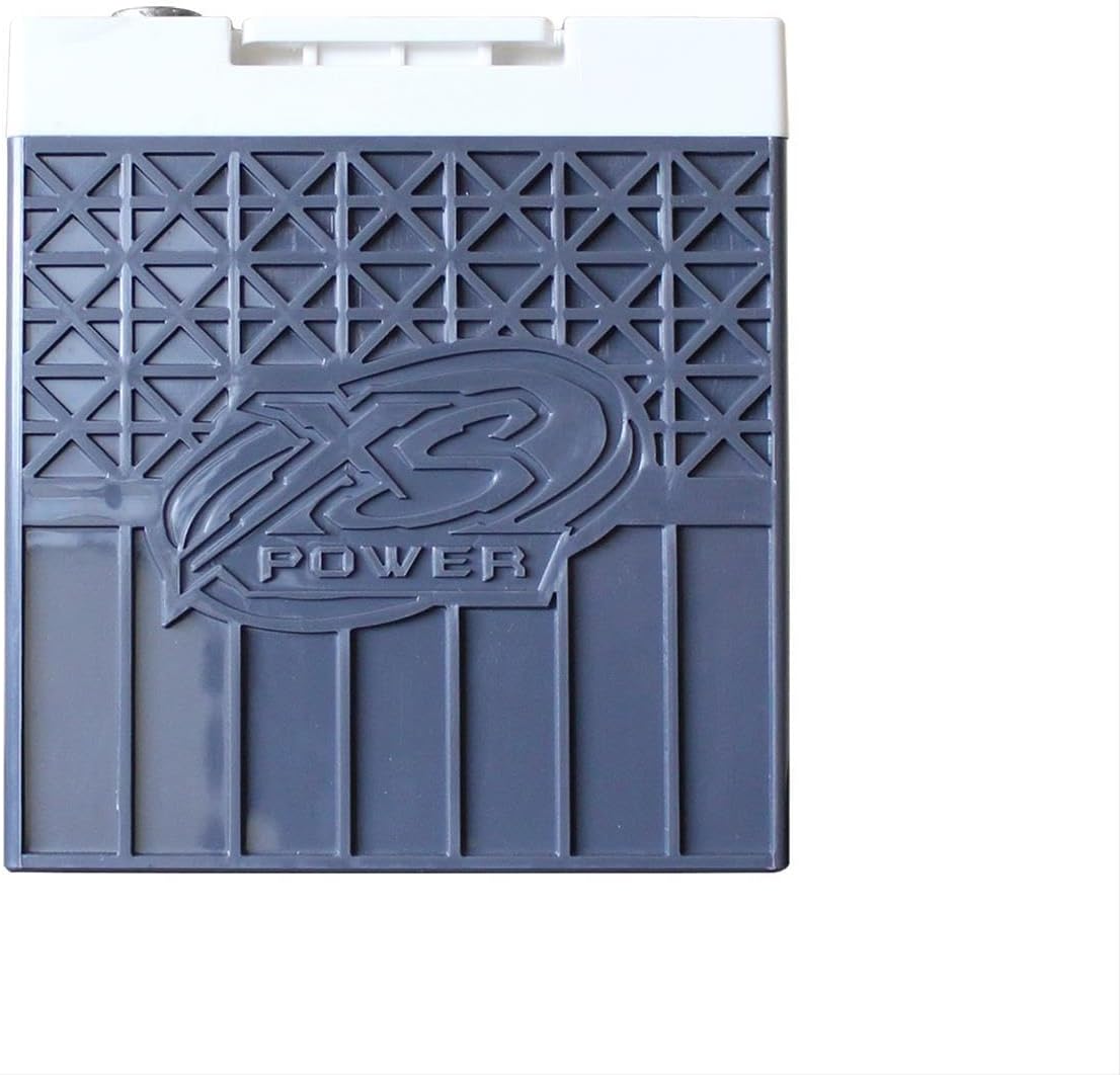 XS Power D1400 2400 Amp AGM Battery with 580 & M6 Terminal Hardware - Group 34 14 Volt 56Ah 775CA Deep Cycle AGM Powercell for Large Stereo Systems or Vehicles