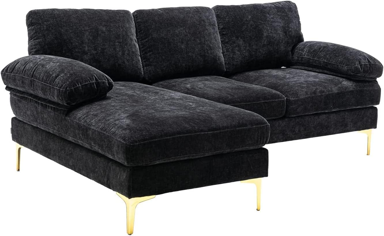 Sectional Sofa, LShape Couch with Chaise Lounge, Corner