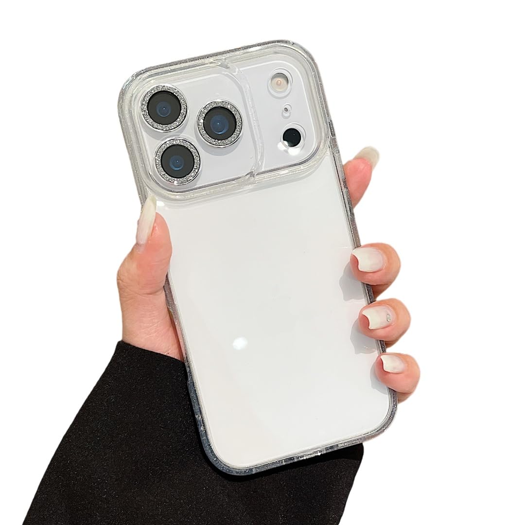 キラキラ iPhone 17 Pro 対応 ケース ラメ入り デコ 透明 クリア カバー ストラップホール付き きらきら 可愛い カメラ保護 アイフォン17 Pro 用 透明ケース レディース 女性,透明