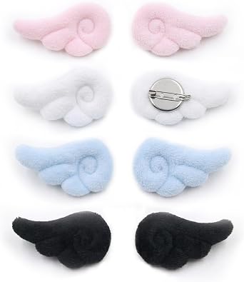 Cute Plush Angel Wings Brooch Y2K Kawaii Pins for Ita Bag Backpack Purse Doll Decor Wing Badge Accessories