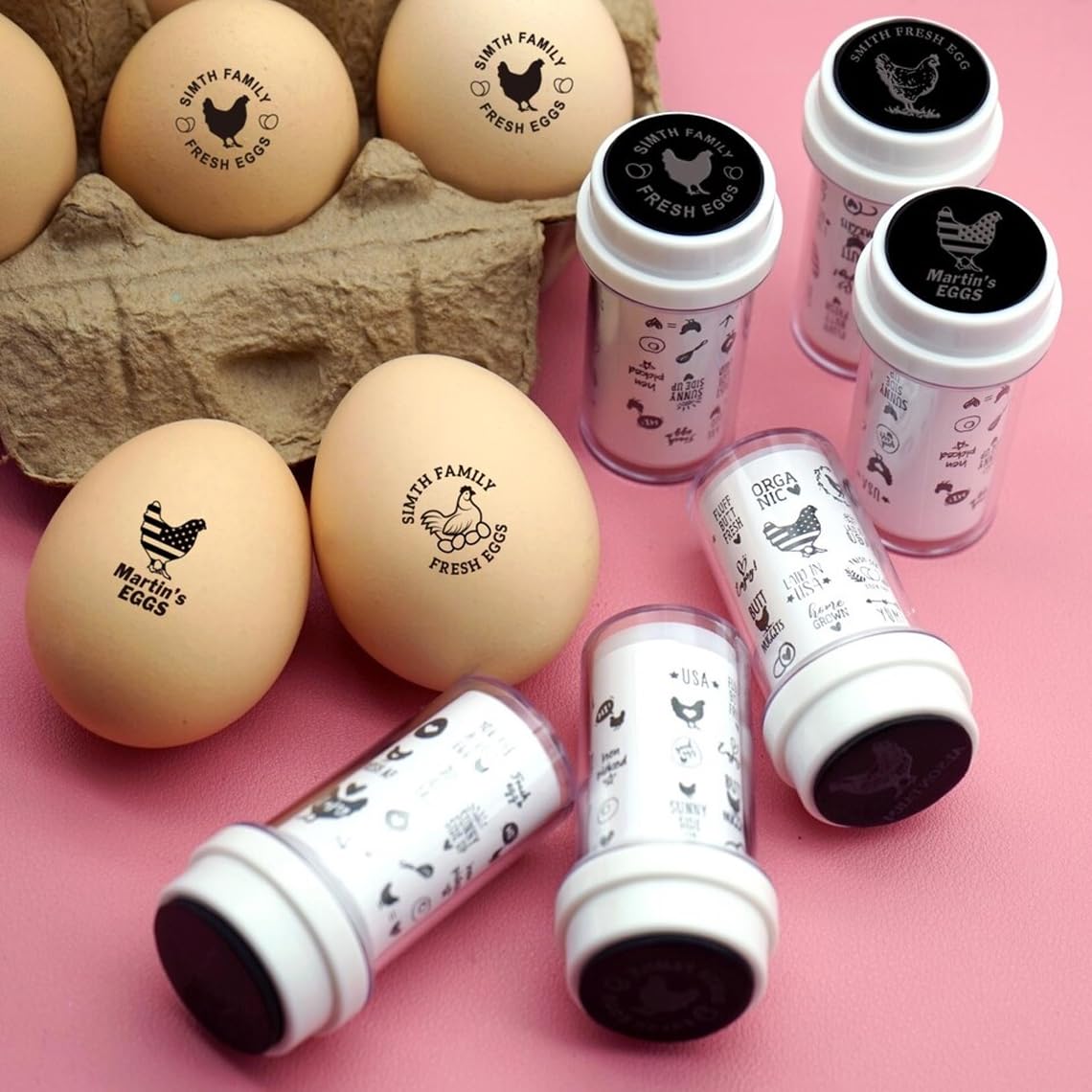 Vniqloo White Egg Stamps Custom | Personalized Stamp For Fresh Eggs | Chicken Coop Gifts For Farmer | Farm Stamper Mold