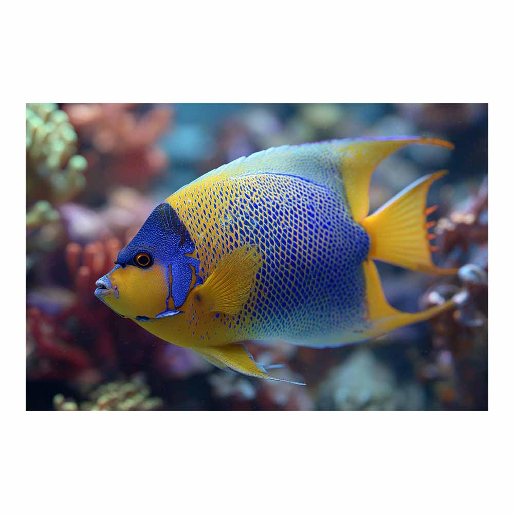 HUYEEI at Sea Ocean Painting Fish swim the sea Seascape Wall Pictures Modern for Bedroom Office Decoration Room Home Decor Works(blue)-70x100cm Unframed