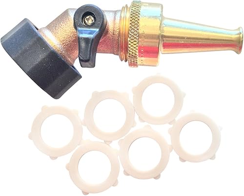 Miniatura 3 de Boquilla de chorro de agua rociador barredora de latón macizo para manguera de jardín con válvula de cierre de agua de ángulo de latón macizo de