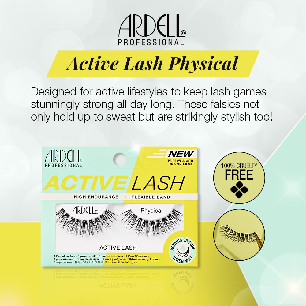 Ardell Active Lash Physical False Eyelashes, Water-resistant, Light Volume, Medium Length, Vegan Friendly, 1 Pair (Pack of 1) - Image 2