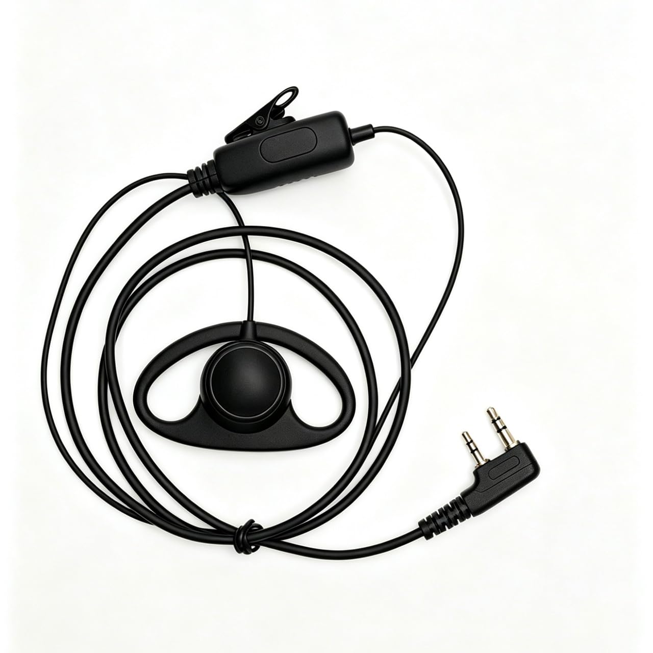 Walkie Talkie - Auricolari a forma di D con microfono a 2 pin, per Baofeng UV-5R BF-F8HP BF-888S Retevis H-777 Arcshell (10 confezioni)
