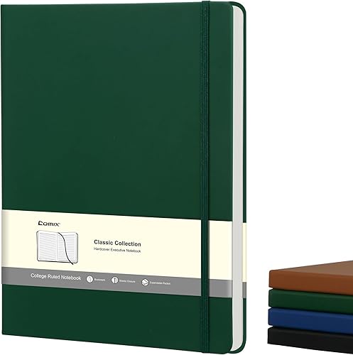 Miniatura 16 de COMIX Cuadernos de diario rayados B5, 240 páginas, 6.9 x 9.8 pulgadas, color verde oscuro, cuadernos de tapa dura para hombres y mujeres, apto para